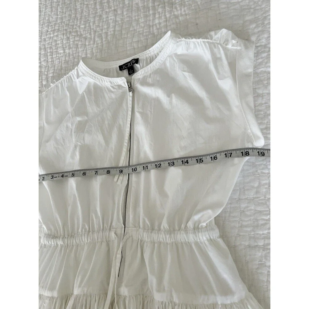 J. Crew White Midi Dress with Drawstring Waist - Picture 4 of 14